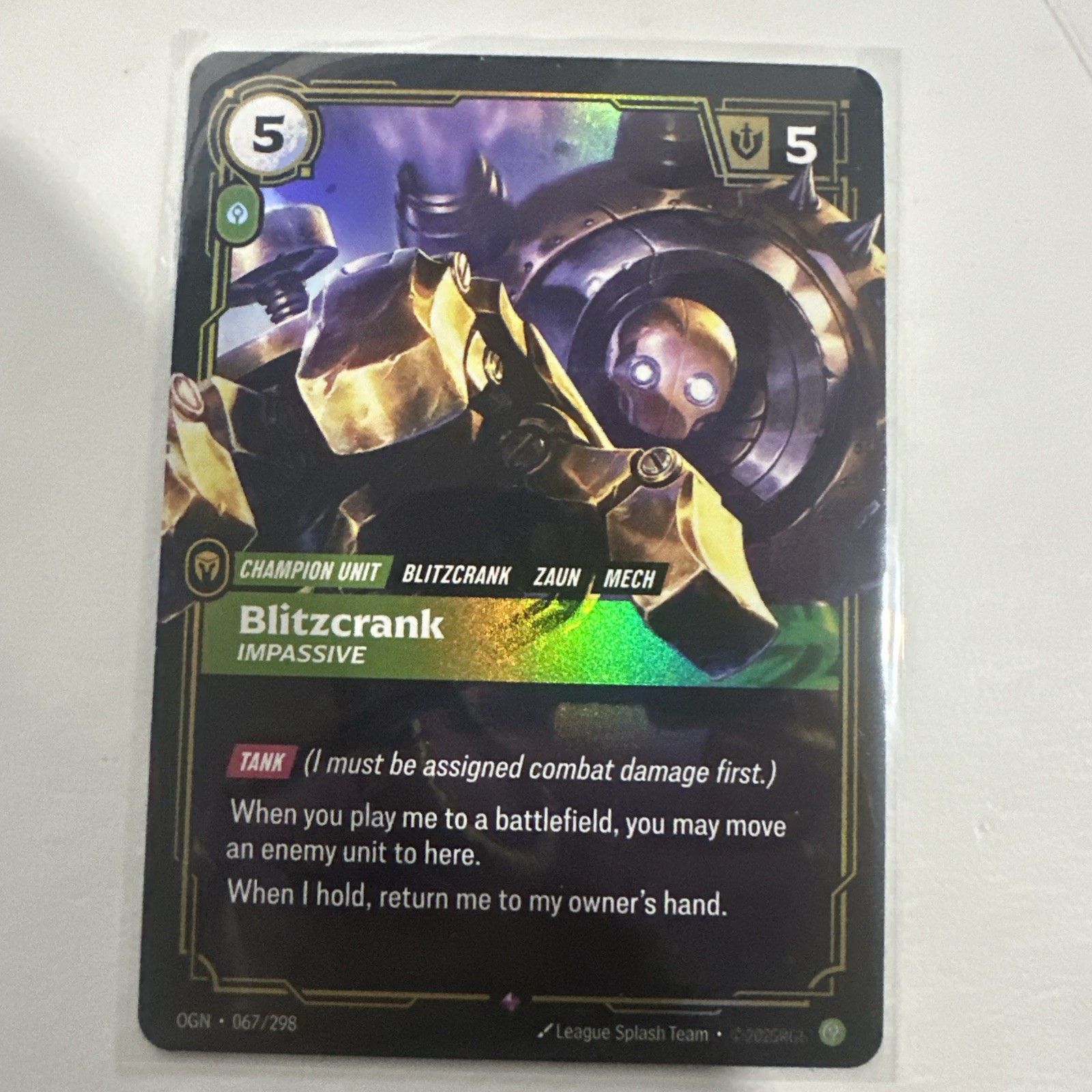 Blitzcrank Impassive Foil 067/298 Origins Riftbound League of Legends 002123