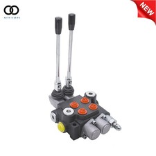 2 Spool Hydraulic Monoblock Double Acting Control Valve SAE Ports 11 GPM