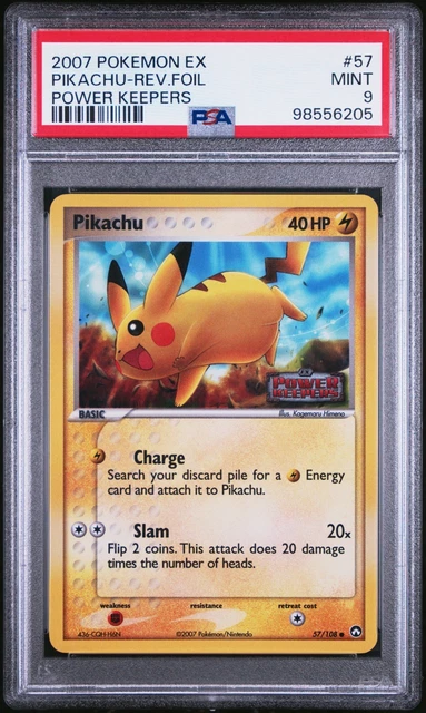 EX Power Keepers Pikachu 57 Reverse Holo Foil Stamped 2007 Pokémon Pop 119 PSA 9