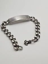 Vintage 925 ID Bracelet Signed Elco Sz7.5 Sterling Silver 9mm