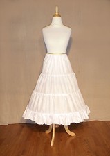 NEW SCA Wedding-Civil War-Victorian Edwardian Cotton 3 HoopSkirt Girl/Teen/Adult