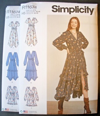 Simplicity Patterns R11174 Simplicity Sewing Pattern 9639 R11674 Misses Wrap Dress Ruffles 6-14 or ...