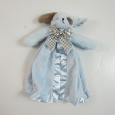 Bearington Baby Blue Plush Puppy Dog Lovey Security Blanket