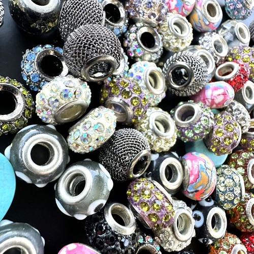 Lot of 89 Mixed Variety Multi Colored Crystal Rondelle Beads