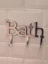 LARGE TOWEL HOLDER RACK,BATH HANGER HOOKS,WALL MOUNTED BATHROOM ALUMINIUM CHROME