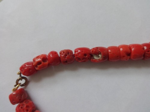 Antique Vintage Natural Red Coral Bead Necklace 75g - Picture 6 of 6