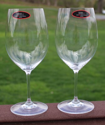 2 Riedel Vinum Crystal Wine Glasses 9'' tall 3'' top diameter new no box