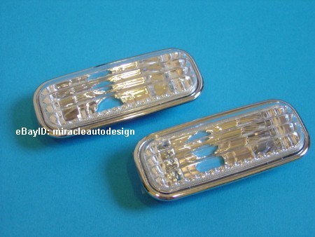 GTinthebox Euro Crystal Clear LED Side Marker Lamps – For Mercedes Benz W204 C-Class, C63 AMG 2008-2013, Direct Fit CAN-Bus, 2Pcs