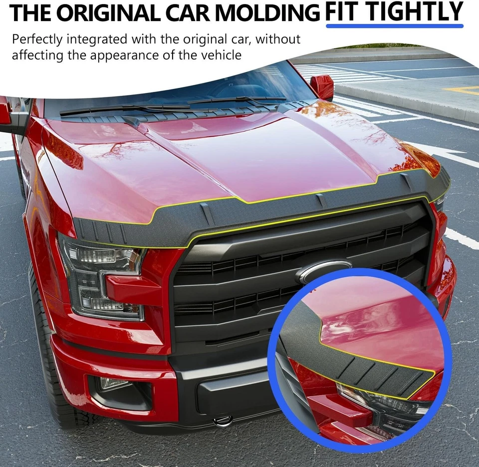 For 2015-2020 Ford F150 Hood Protector Hood Deflector Hood Shield - Imagem 3 de 4