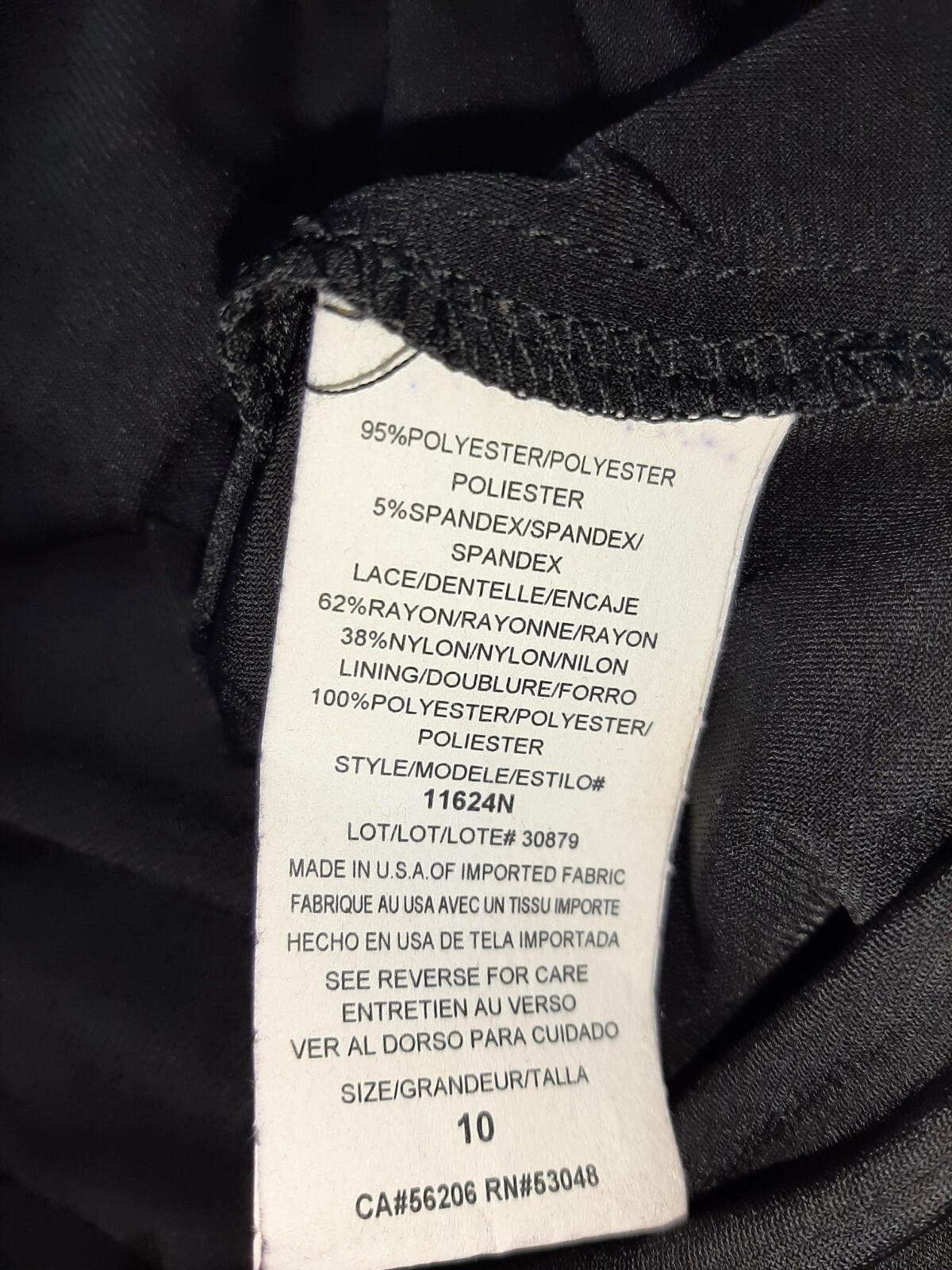 night way dress size 10 black lace sheer peplum formal evening party cocktail