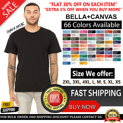Bella + Canvas Unisex Short-Sleeve T Shirt 3413C Crew Neck Stylish T ...