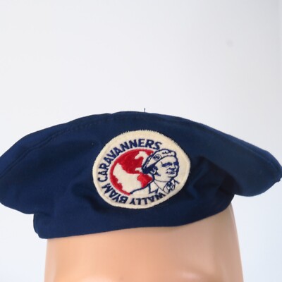 Vintage Wally Byam Caravanners WBCCI Airstream Blue Cali-Fame Beret Hat