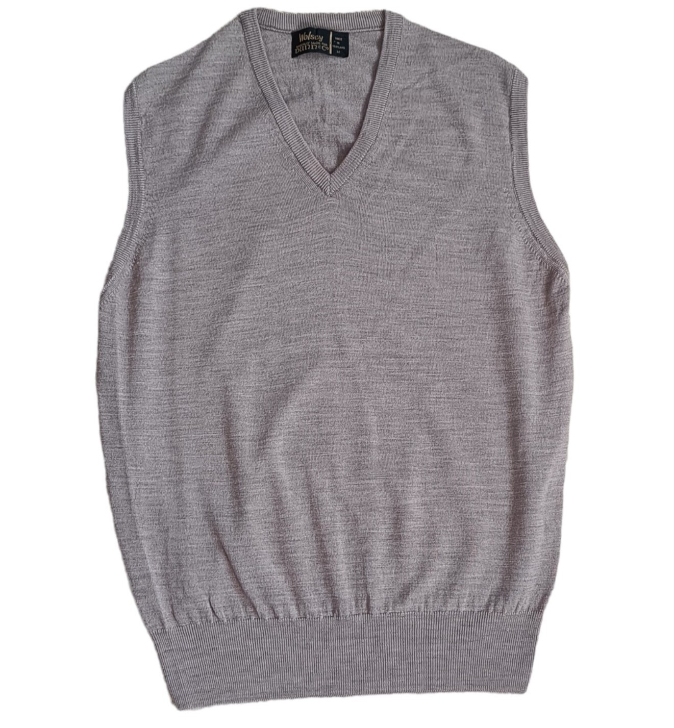 Dunn & Co Wolsey Pure Wool Sweater Vest Beige Men's Medium Made in