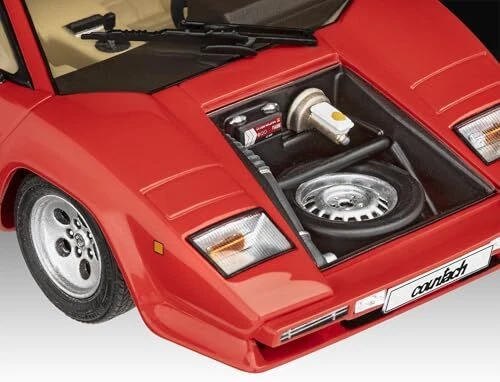 German Revell 1/24 Lamborghini Countach LP500S Plastic Model Assembly Kit 07730 - Immagine 3 di 4