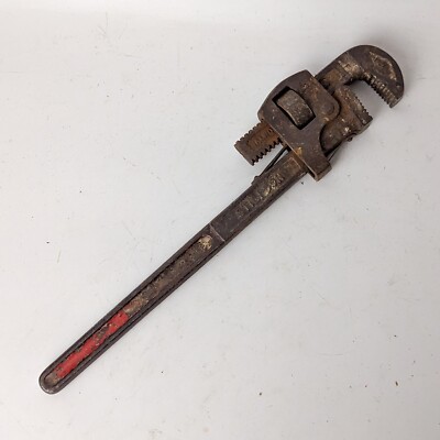 Antique Stillson Monkey Pipe Wrench No 18 USA Vtg Walworth Mfg Co 16''