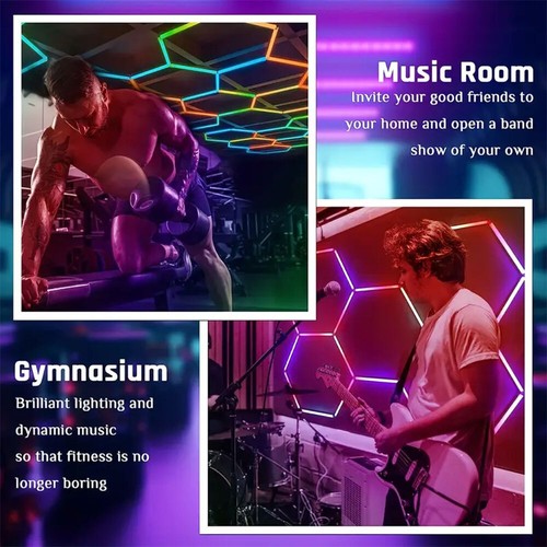 3/5X RGB APP Hexagon LED Lampe Werkstatt Garage Decken Leuchte Waben Beleuchtung - Bild 18 von 28