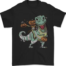 T-Rex Halloween Pumpkin Mens T-Shirt 100% Cotton