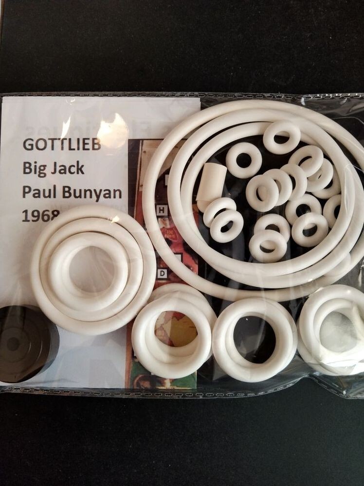 Kit élastiques Gottlieb pour réparer le plateau des flippers Paul Bunyan et Big Jack
