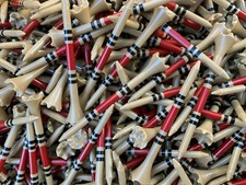 100 New 3 1/4" Epik Evolution PTS USA Natural Striped 3.25 Premium Golf Tees