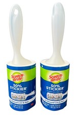 Scotch Brite 3M Lint Rollers Lot of 2 190 Sheets 50 Stickier Pet Hair Crumbs