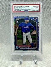 Curley Martha 2024 Bowman Chrome BCP168 Shimmer Refractor PSA 8