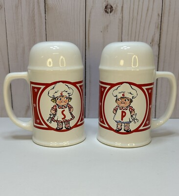 #ad #ad Unique Large Size ￼Campbell#x27;s Soup Kids Salt Pepper Shakers W Handles amp;Btm Plugs $25.00