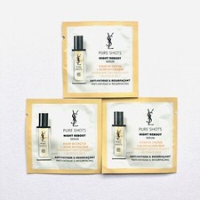 3 x YSL Yves Saint Laurent Pure Shots Night Reboot Resurfacing Serum Sample 1ml