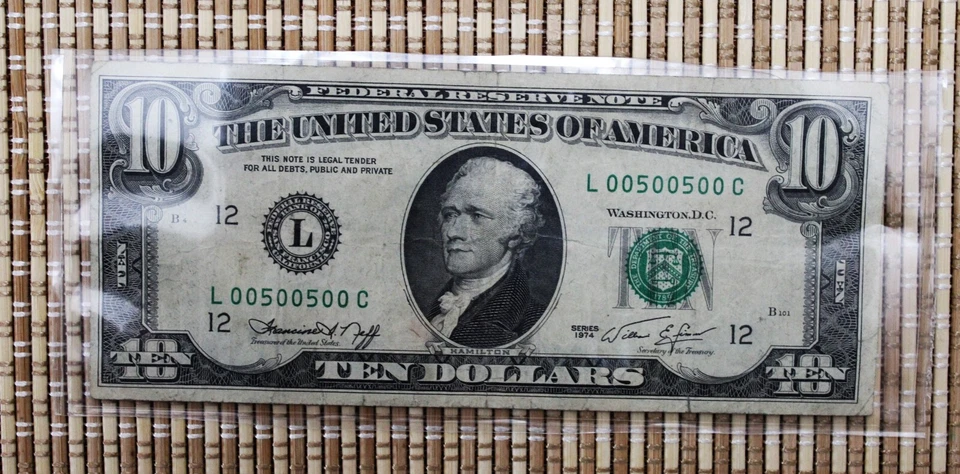 "RADAR NOTE" ULTRA-RARE!!!!! WITH 6 ZEROS!!!! 1974 $10--ONLY 1 OUT OF 1,000,000! - Image 2 of 3