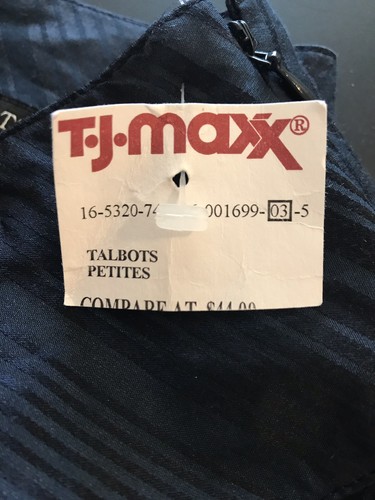 TALBOTS Cotton Silk Blue Geometric SKIRT 2 P NWT $44 Petites Modest - Picture 3 of 6