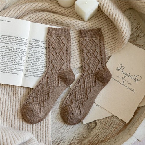 Soft Thick Thermal Woman Solid Socks Long Socks Cashmere Wool Winter Warm - Bild 14 von 19