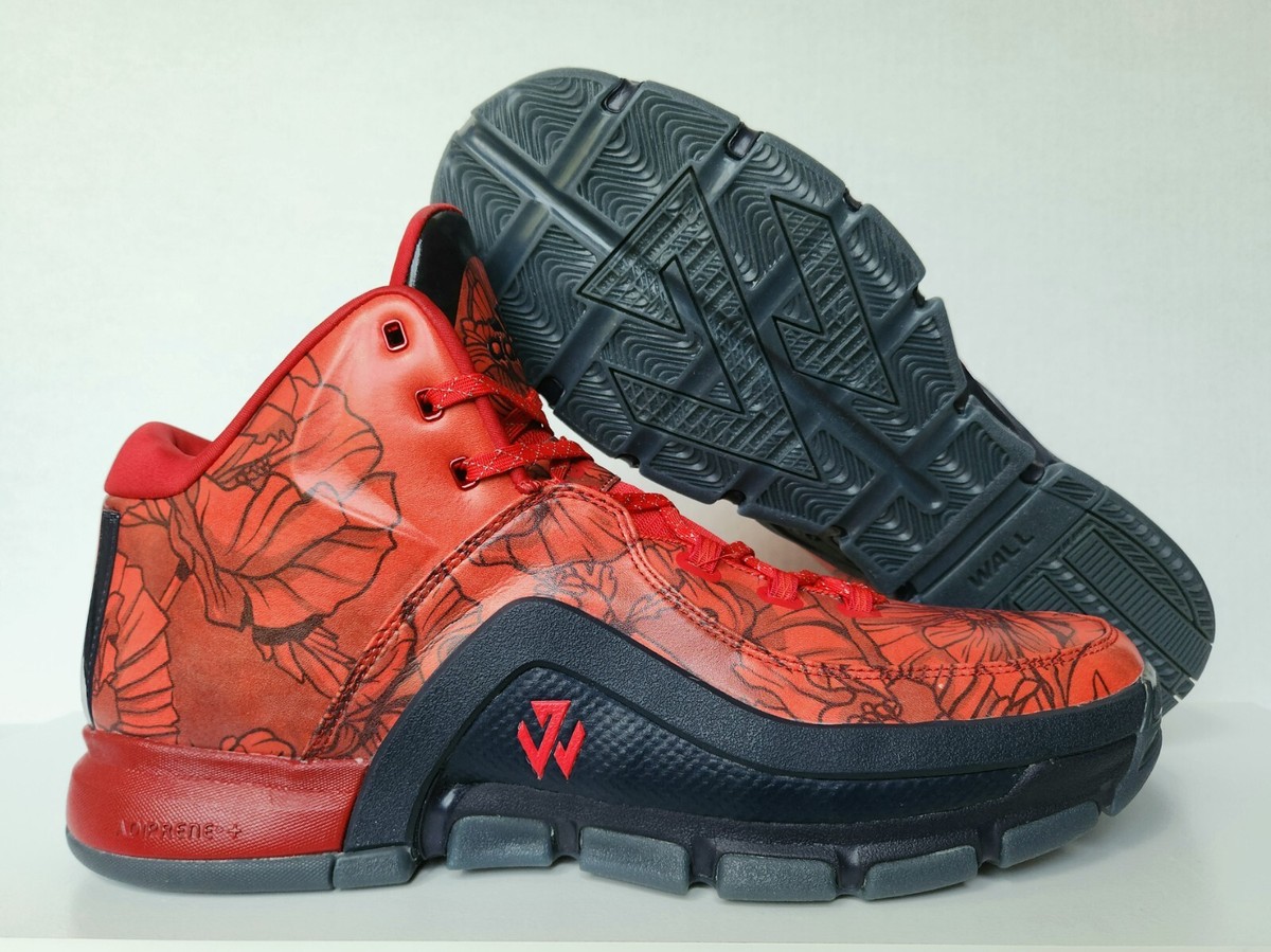 RARE Adidas John Wall Veterans Day Mens Size US 16 AQ6845 Vivid Red Floral