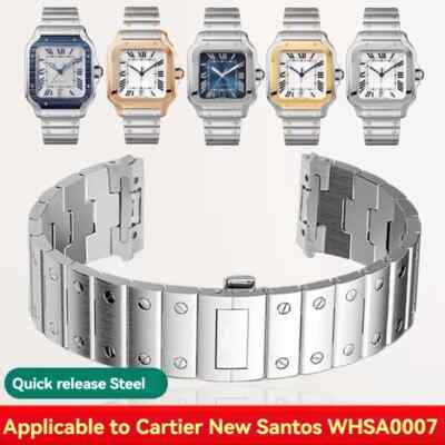 21mm Quick Release Watchbands For Cartier Santos WSSA0010 0009 WHSA0007 Straps