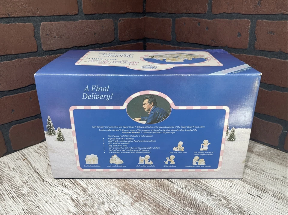 1998 Vintage Precious Moments Sugar Town Post Office 8 Piece Set 456217 In Box - Image 4 of 4