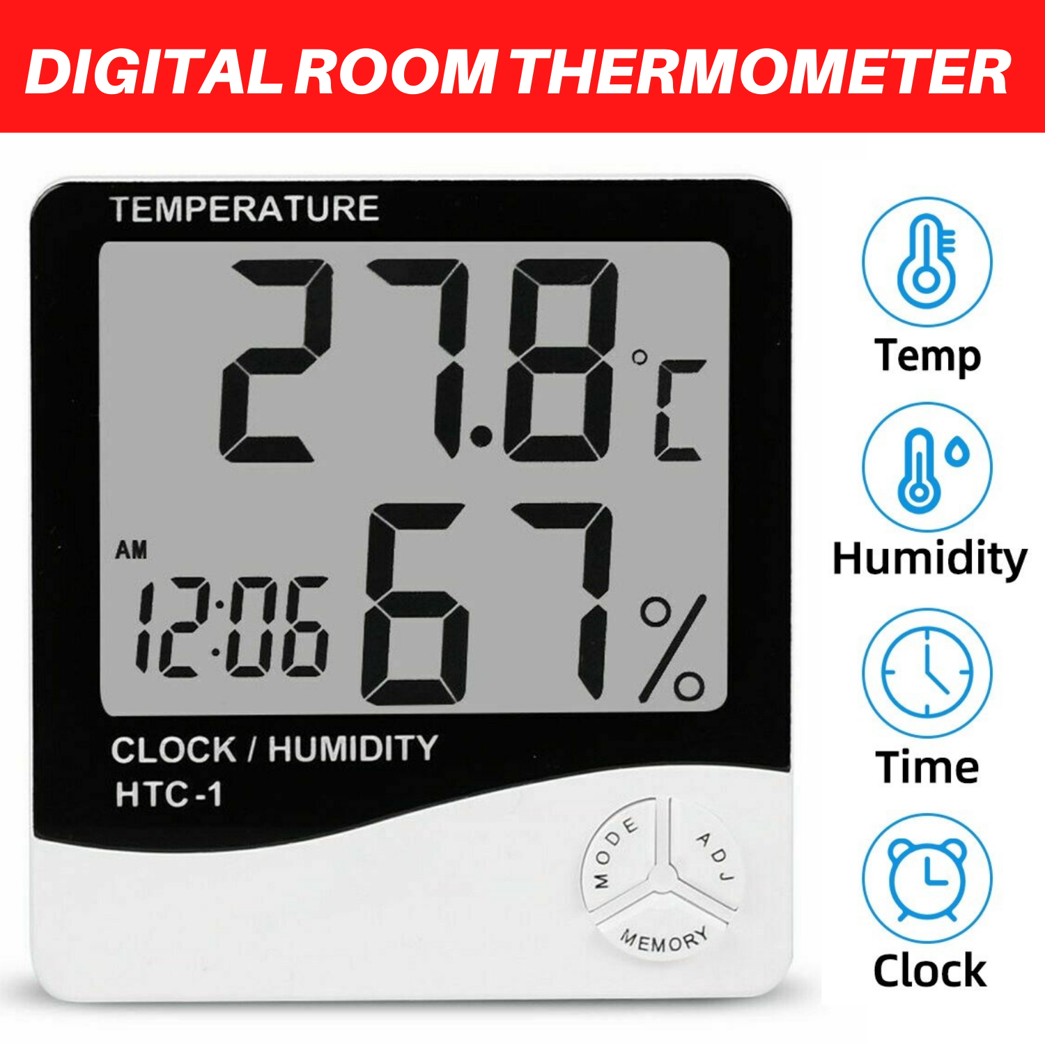 Indoor Digital Thermometer Temperature Humidity Meter Hygrom