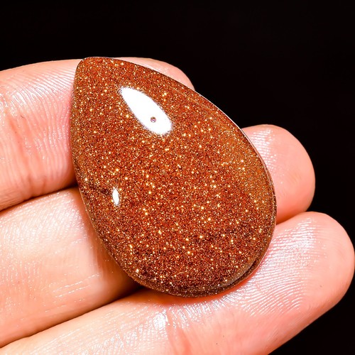 36.50 Cts.100% Natural Fantastic Sun Shining Sunstone Pear 22X32 MM Cab Gemstone