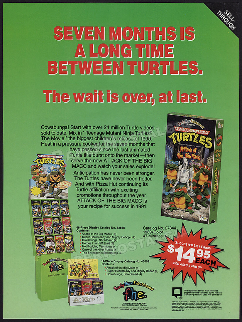 Teenage Mutant Ninja Turtles - Original 1990 Trade AD / ADVERT _