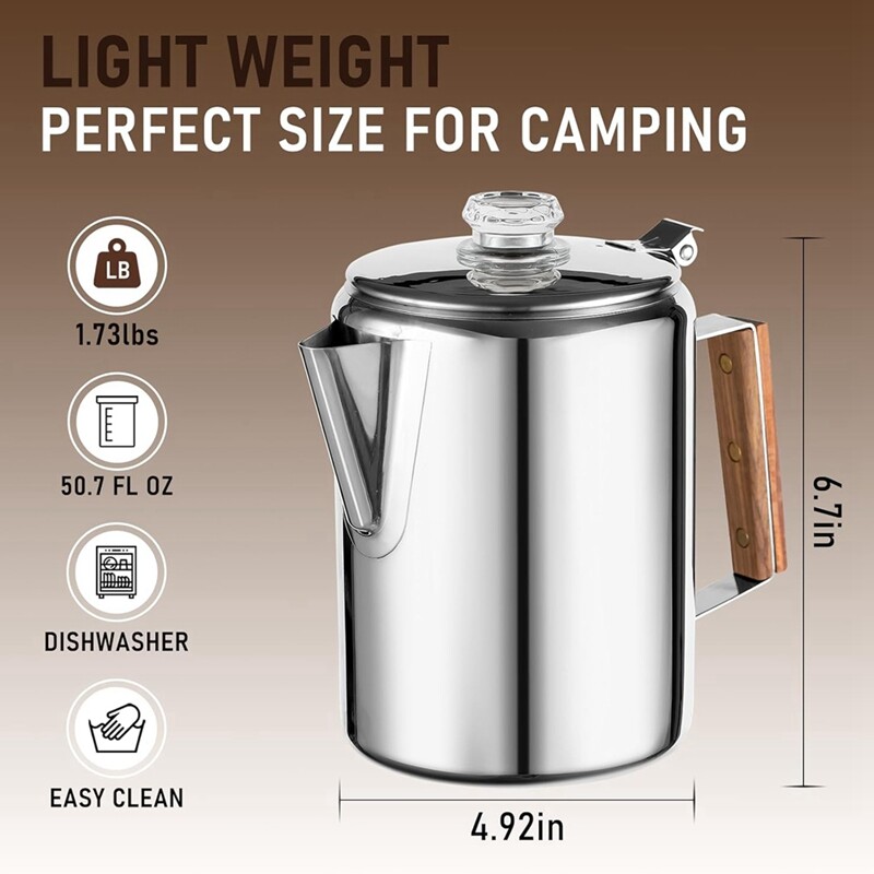 Coffee Percolators Stovetop for Camping, Percolator Coffee Pot