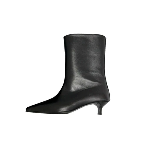 KHAITE Short Boots Women's Leather Pointed Heels Medium Boots Women's Boots - Bild 16 von 20