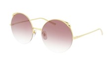 CARTIER Gold w/Pink Lens 60-20-140 MM Women's Sunglasses CT0149S 002