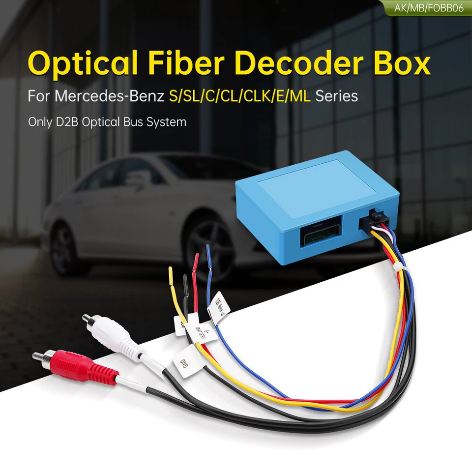 Adaptador decodificador de fibra óptica D2B para automóvil para Mercedes-Benz S/SL/C/CL/CLK/E/ML Foto 2 de 4