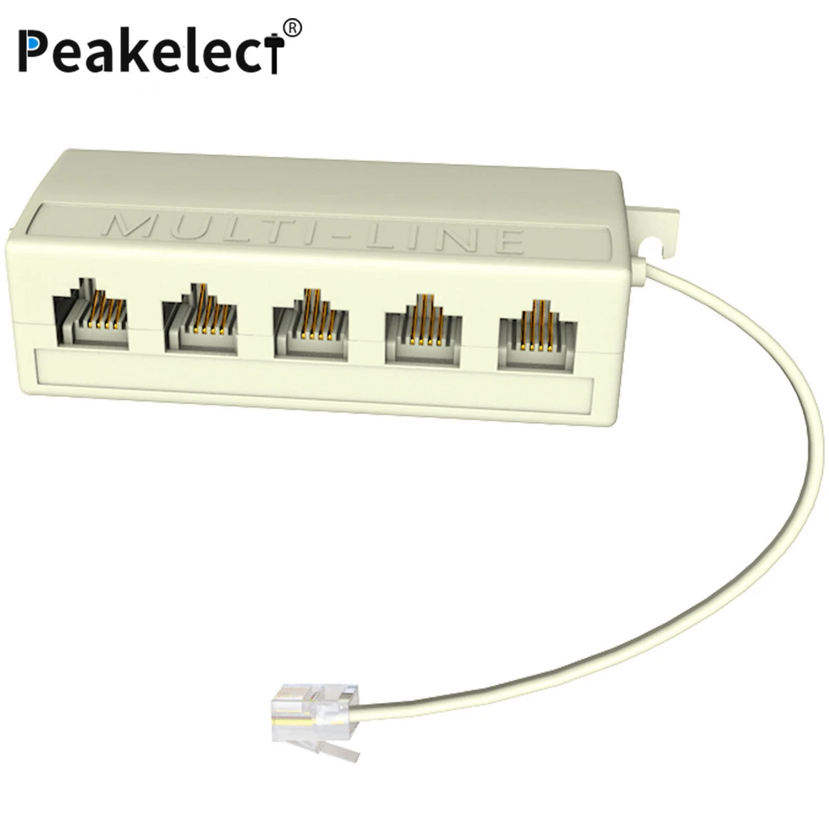 Newlink Adattatore Splitter Telefono BT Doppia Presa 2 Vie - A Forma Di T, Colore Bianco
