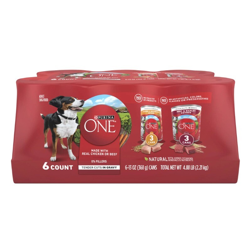 Purina ONE Smart Blend Natural Wet Dog Food, High Protein Soft Variety Pack