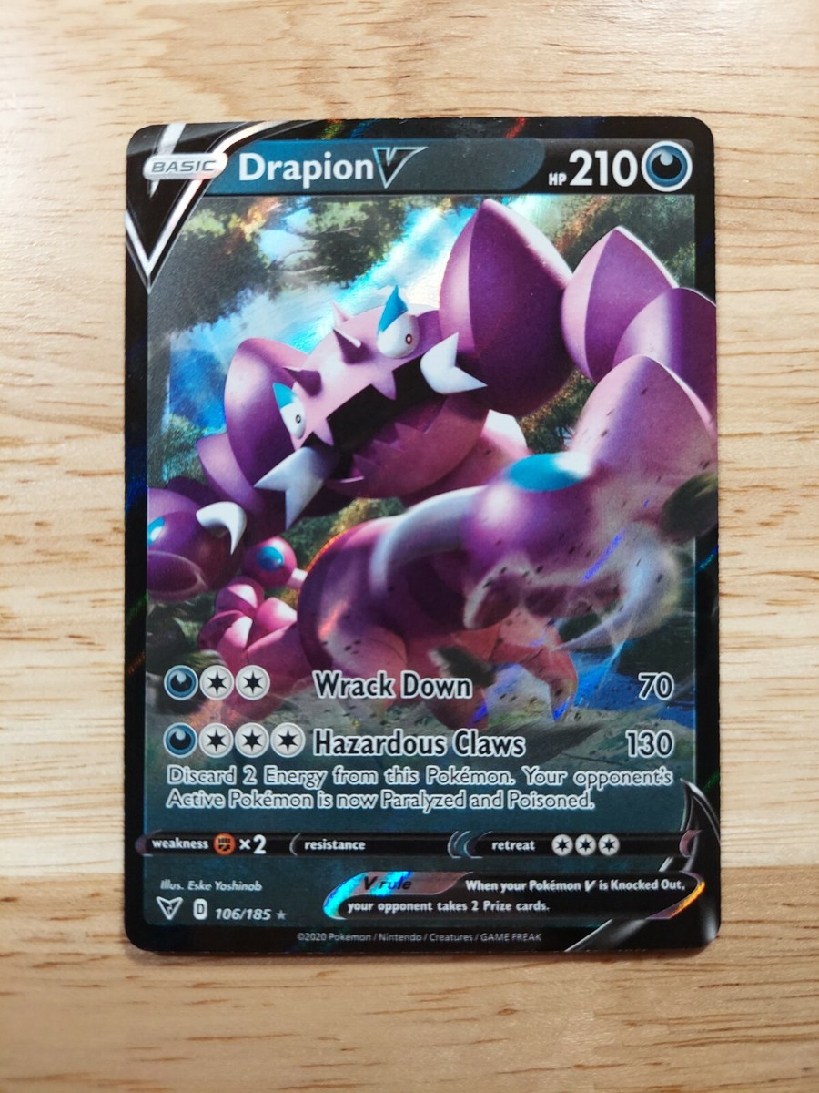 drapion v pokemon card value - 106/185 Ultra Rare Rapid Strike Drapion V - GG49/GG70 Full