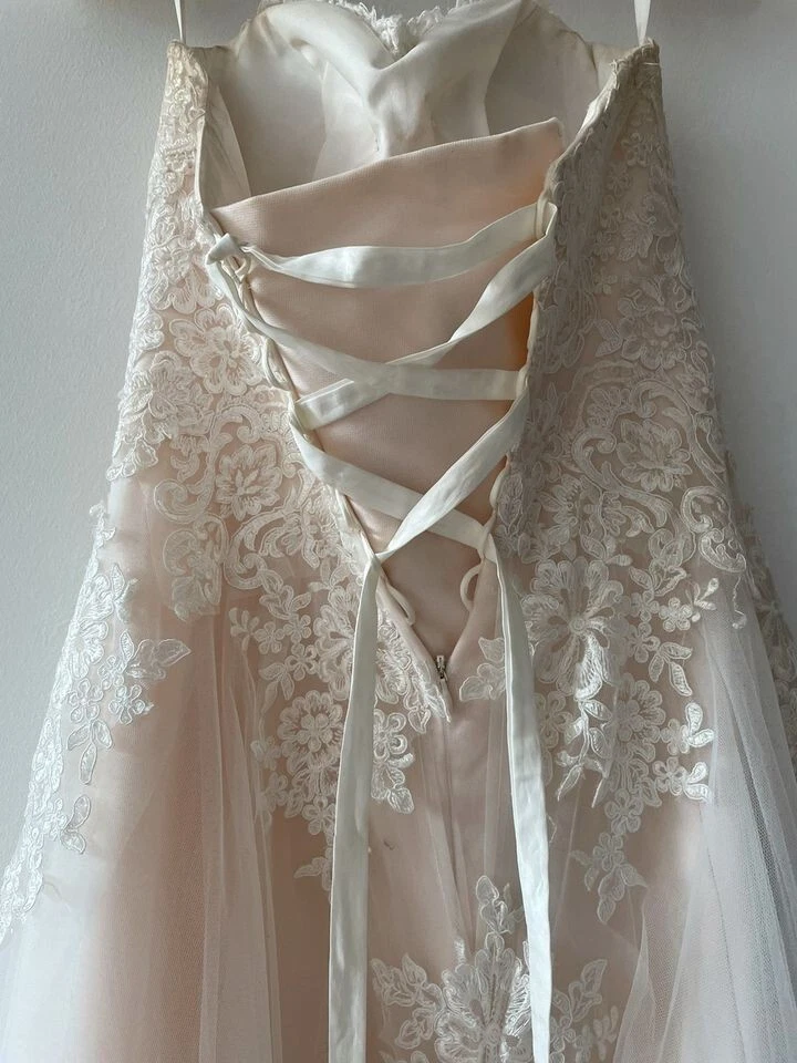 Traumhaftes Brautkleid Tanya von MS Moda Weiß/Rose in M/40 - Bild 4 von 4