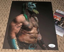 LUCHASAURUS SIGNED 8X10 PHOTO JSA COA AEW AUTOGRAPH WRESTLING WWE LUCHA 