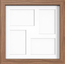 MODERN MULTI PICTURE PHOTO FRAME FOR 4 IMAGES OF 6"X4" WITH QUALITY WHITE MOUNT