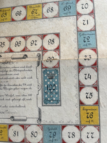Antikes Brettspiel Würfelspiel Reise in die Ewigkeit Anleitung aufgedruckt 1860 - Bild 12 von 12