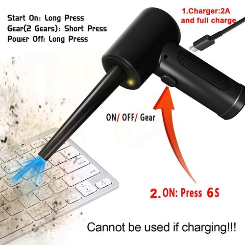 Compressed Air Duster for Computer Keyboard 51000 Rpm USB Charging Mini Electric - Afbeelding 13 van 24
