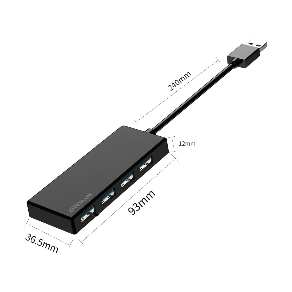 USB 3.0 Hub, 4 Port USB Hub Splitter,Portable USB Adapter Mini Multiport Expa...