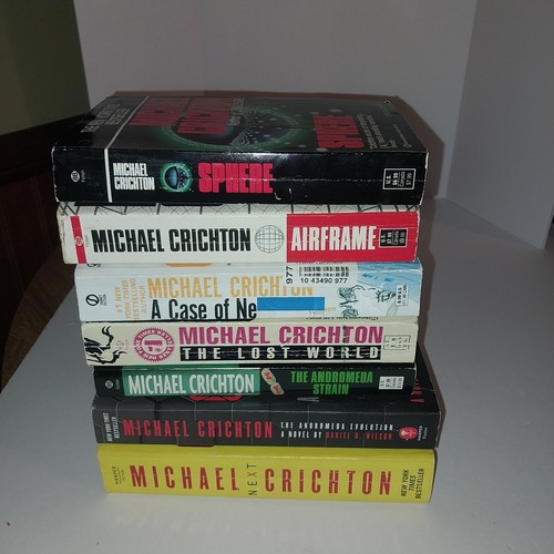 Michael Crichton Paperback Novel Book Lot Of 7 Sphere Andromeda Next Airframe .. - 第 11/17 張圖片